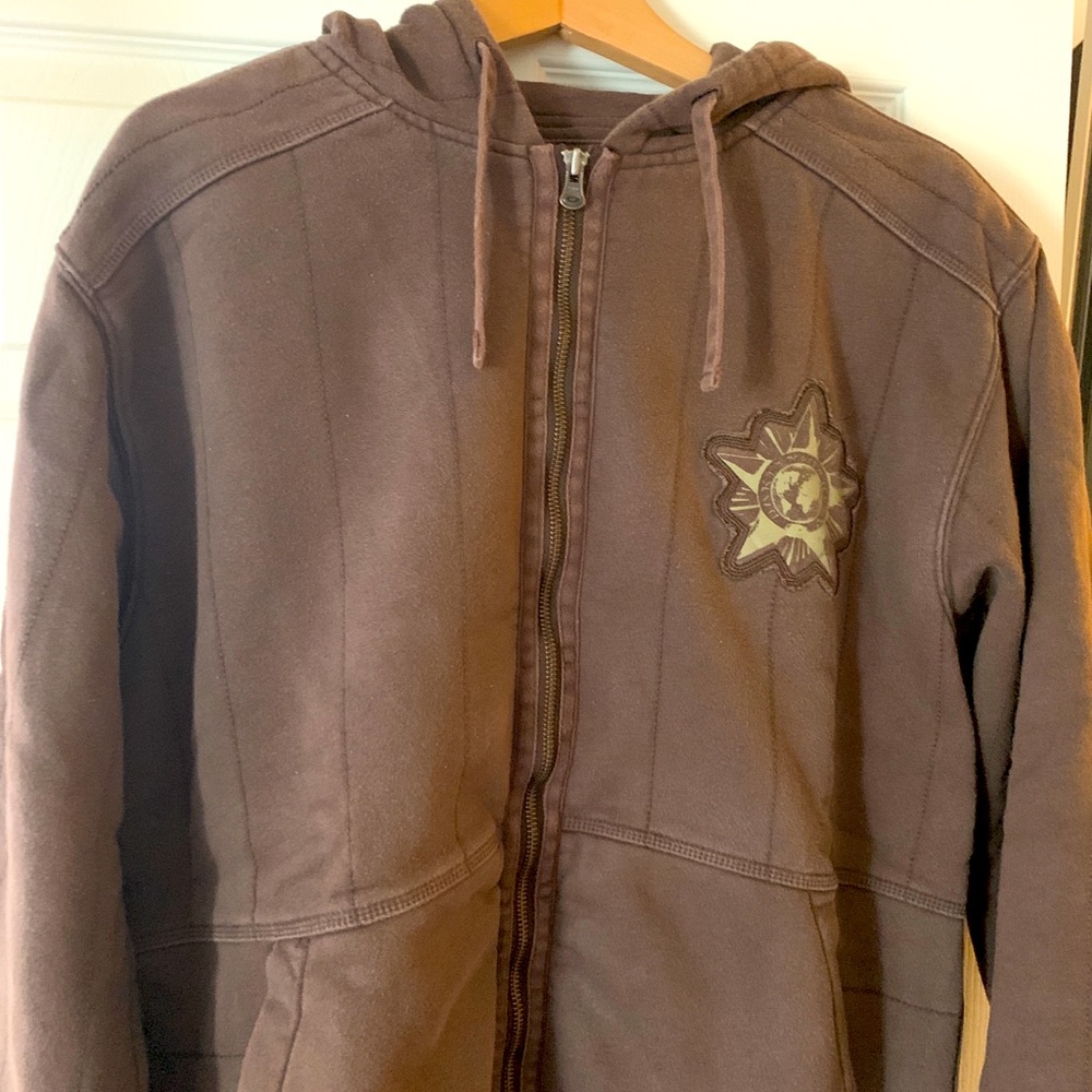 #Oakley #Large #Brown #Faded #Hoodie #ZipperUp. #Original Oakley Product
